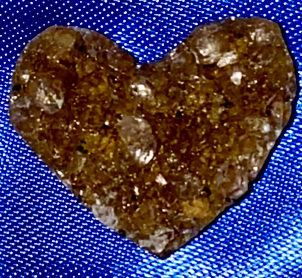 Amethyst Ametrine Heart Figurines s1-5, stone crystal sculpture with druzy crystals