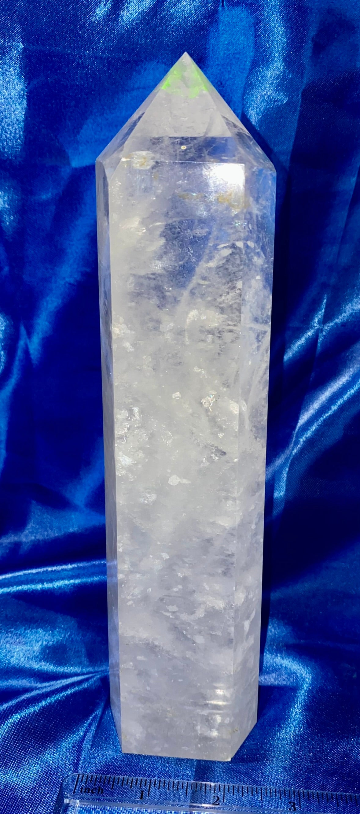 Clear Quartz Tower 1l - polished white clear crystal stone sculpture