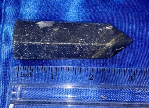 Blue Aventurine Point l1 - polished stone mini-tower sculpture