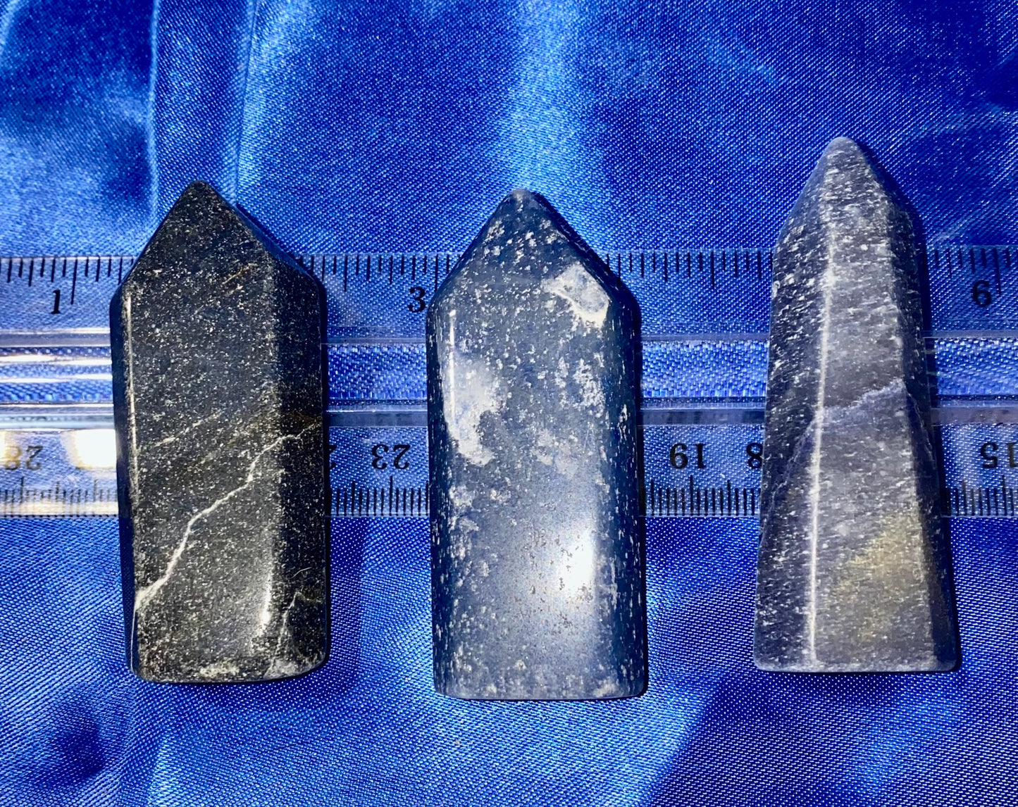 Blue Aventurine Point m123 - polished stone mini-tower sculpture