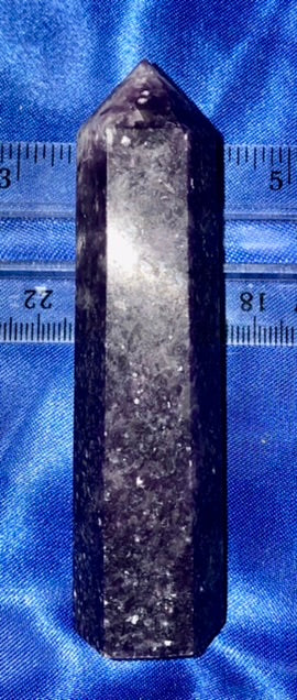 Lepidolite Point l1-4 - polished purple white stone mini-tower sculpture