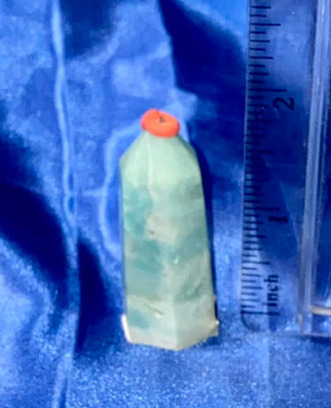 Blue Calcite Point xx1 - polished stone mini-tower sculpture