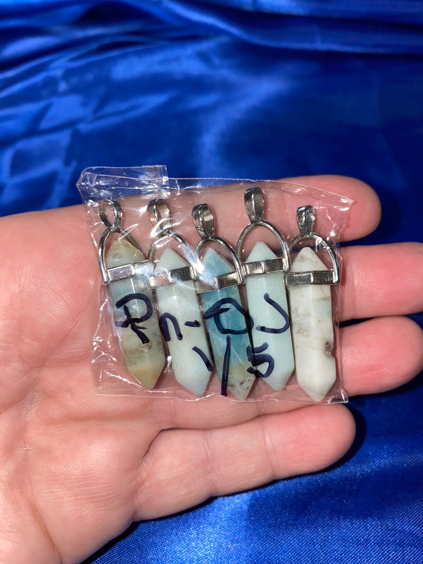 Ocean Jasper Pendulum Pendants - polished stone sculptures