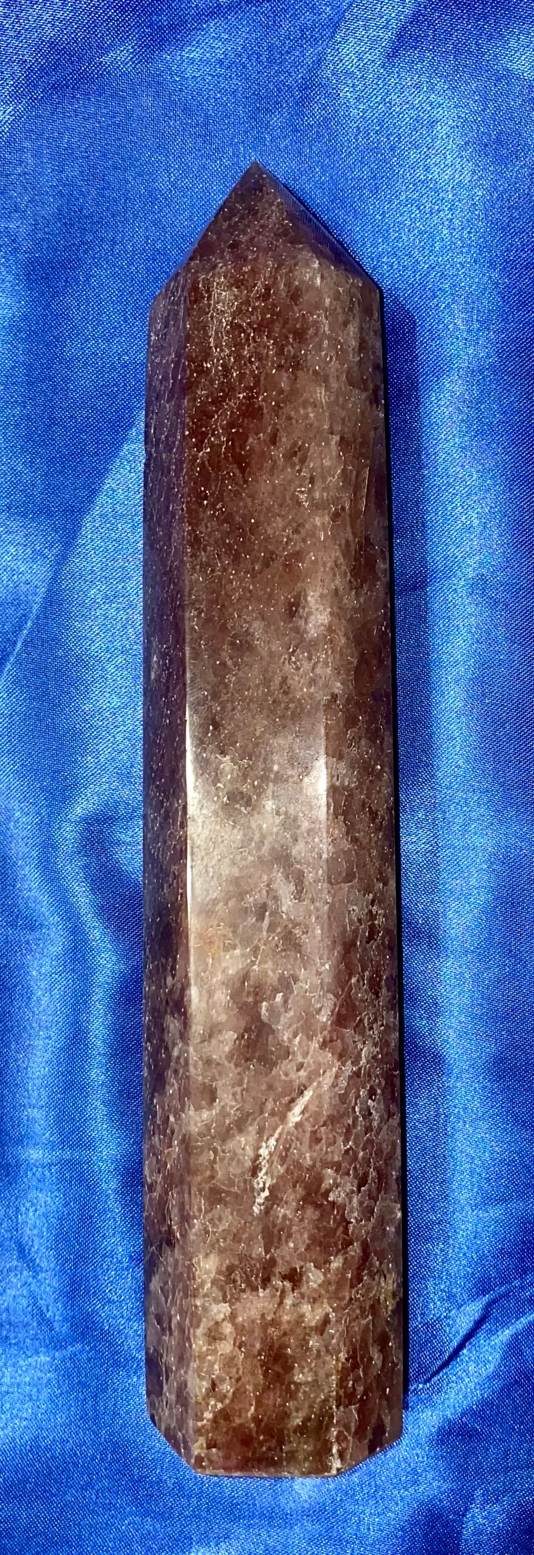 Strawberry Quartz Tower m5 sparkling pink white polished stone crystal sculpture