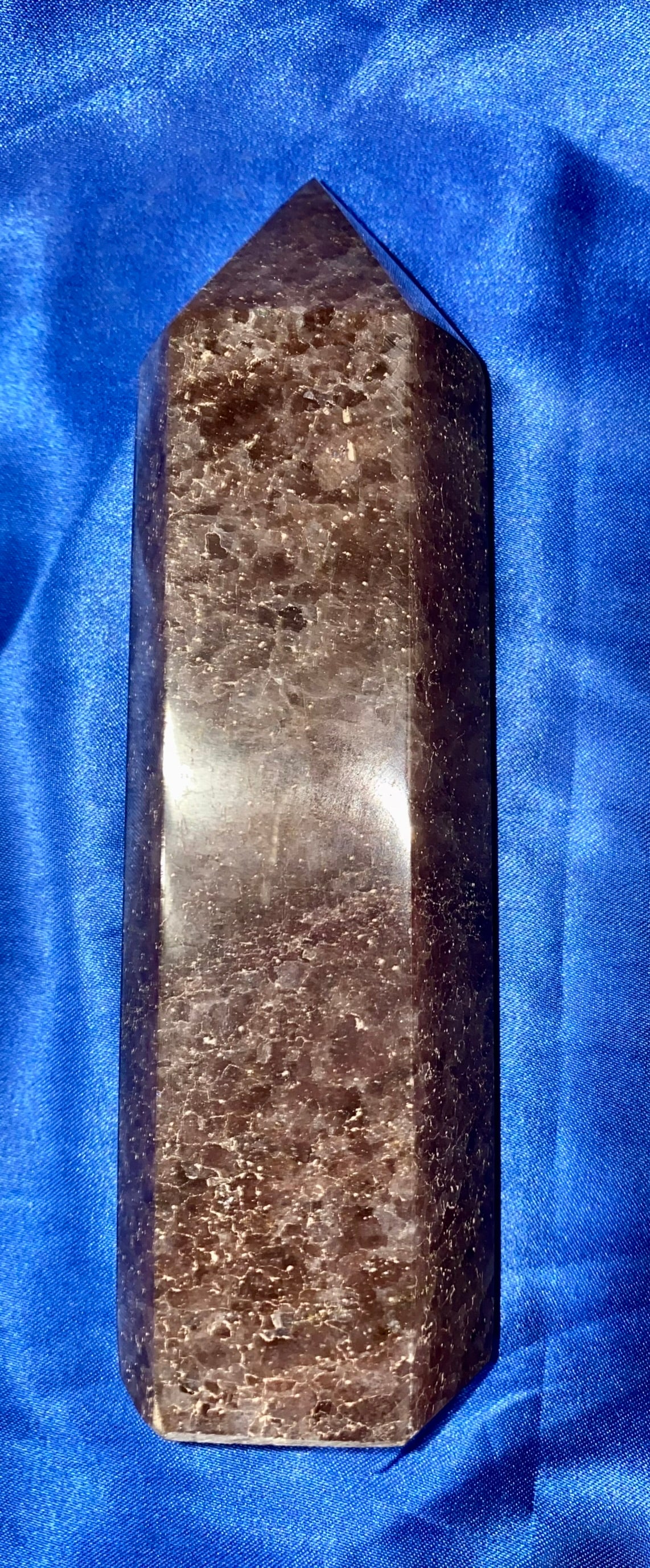 Strawberry Quartz Tower m4 - sparkling pink white polished stone crystal sculpture