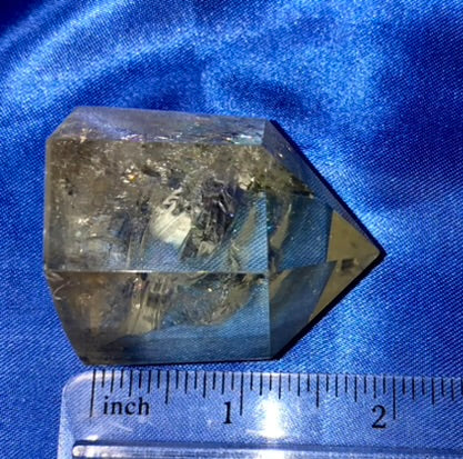 Citrine Point x1 - clear yellow polished stone mini-tower sculpture