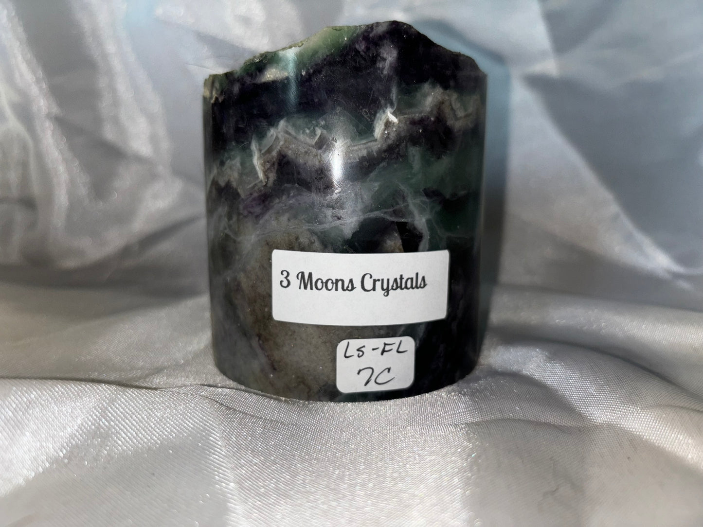 Fluorite Hollow Column, for tea light or light stand 8A-E - Rainbow colors