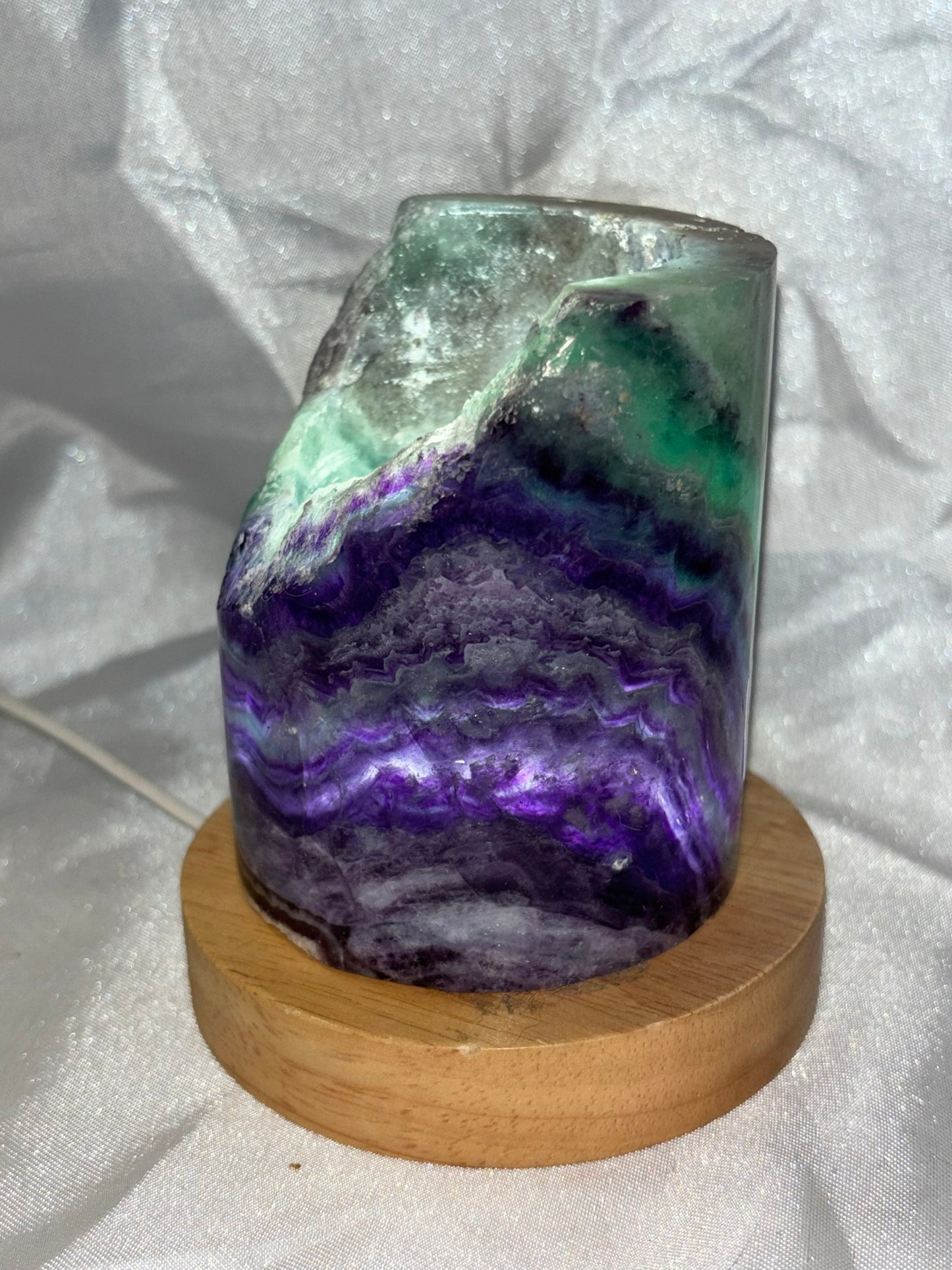 Fluorite Hollow Column, for tea light or light stand 8A-E - Rainbow colors