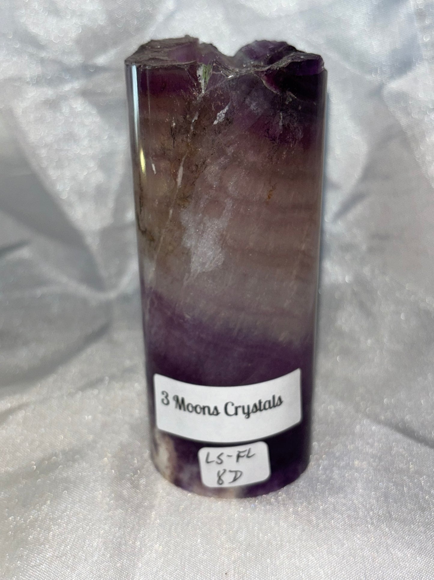 Fluorite Hollow Column, for tea light or light stand 8A-E - Rainbow colors