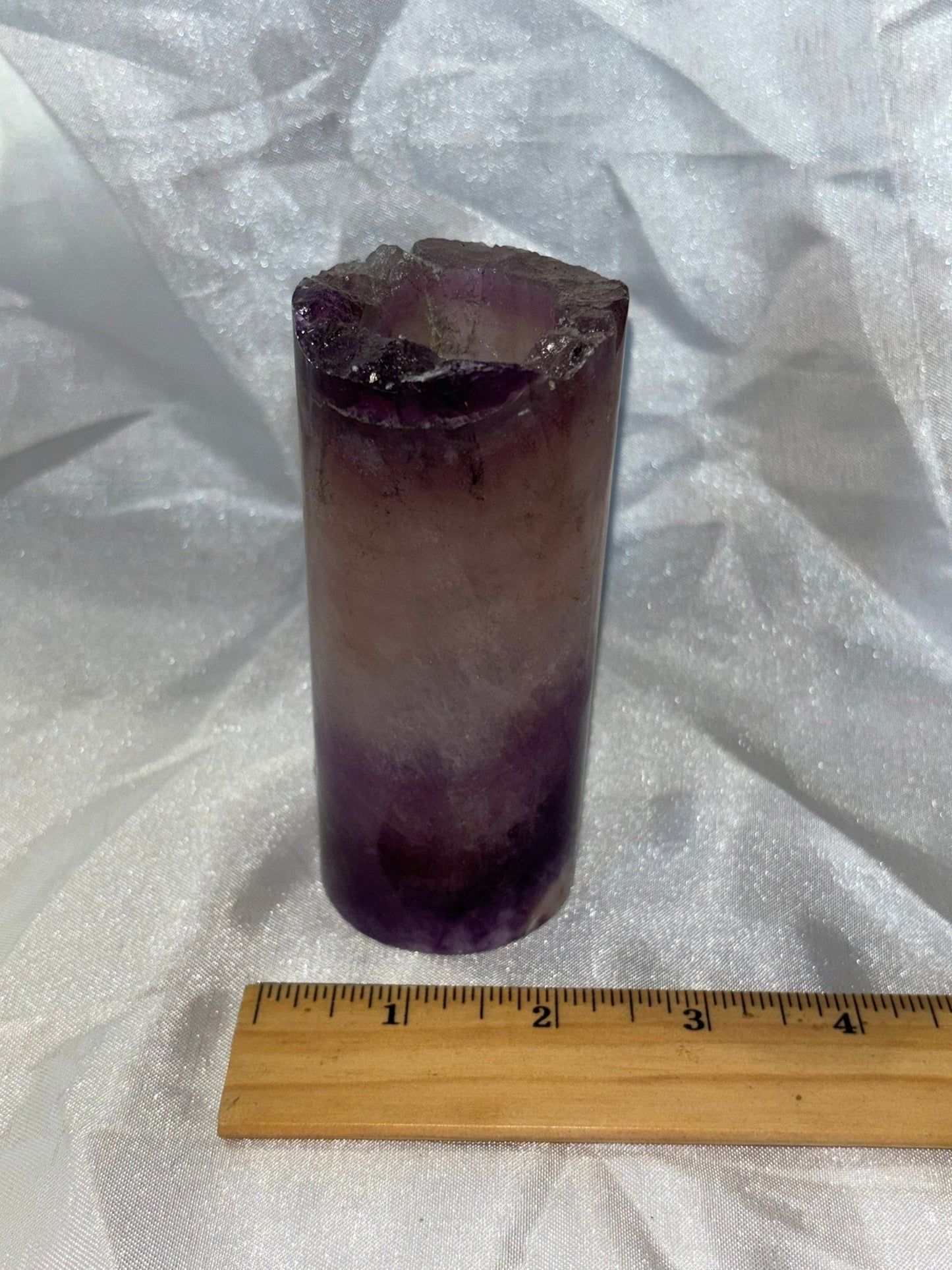 Fluorite Hollow Column, for tea light or light stand 8A-E - Rainbow colors