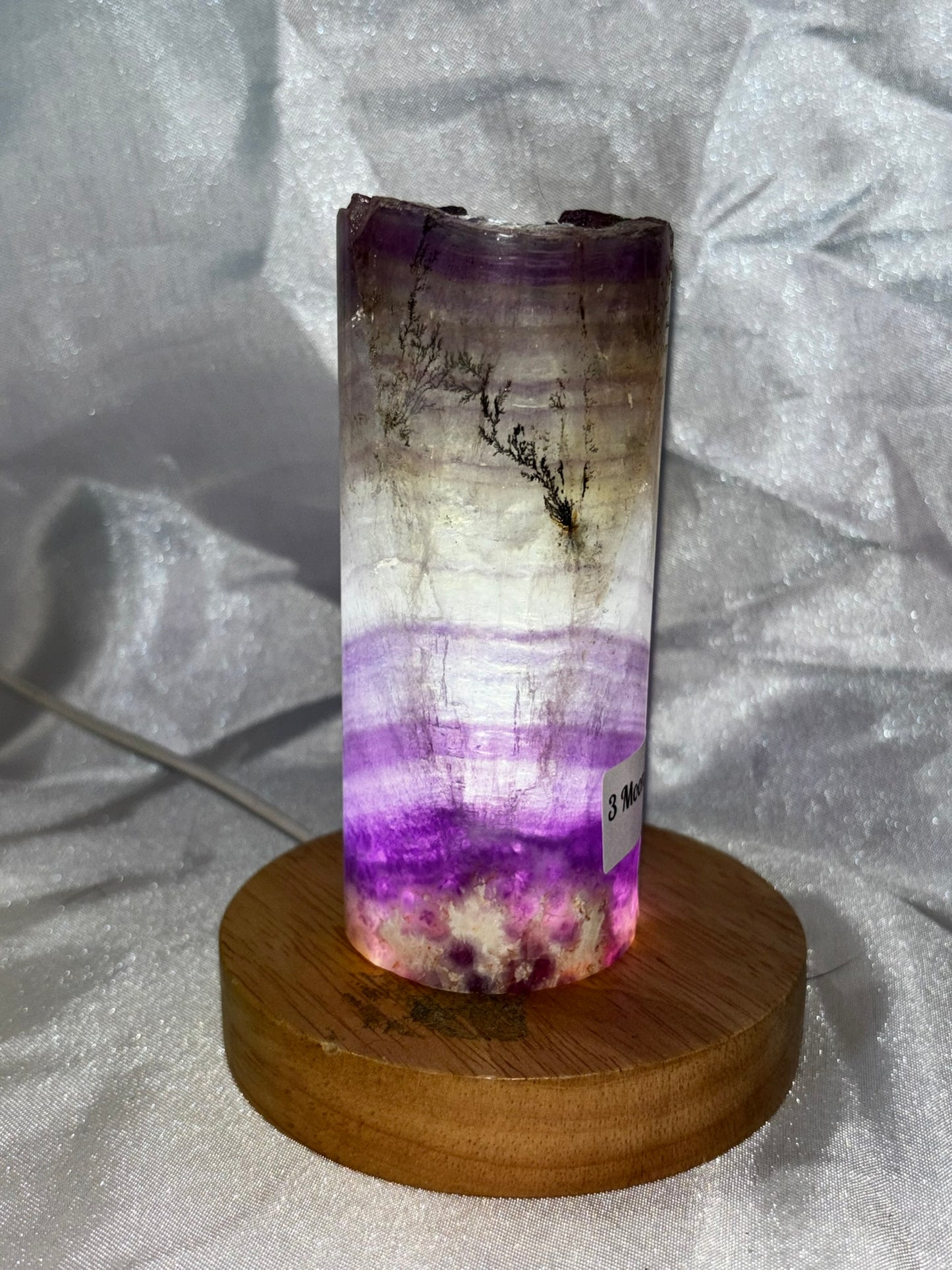 Fluorite Hollow Column, for tea light or light stand 8A-E - Rainbow colors