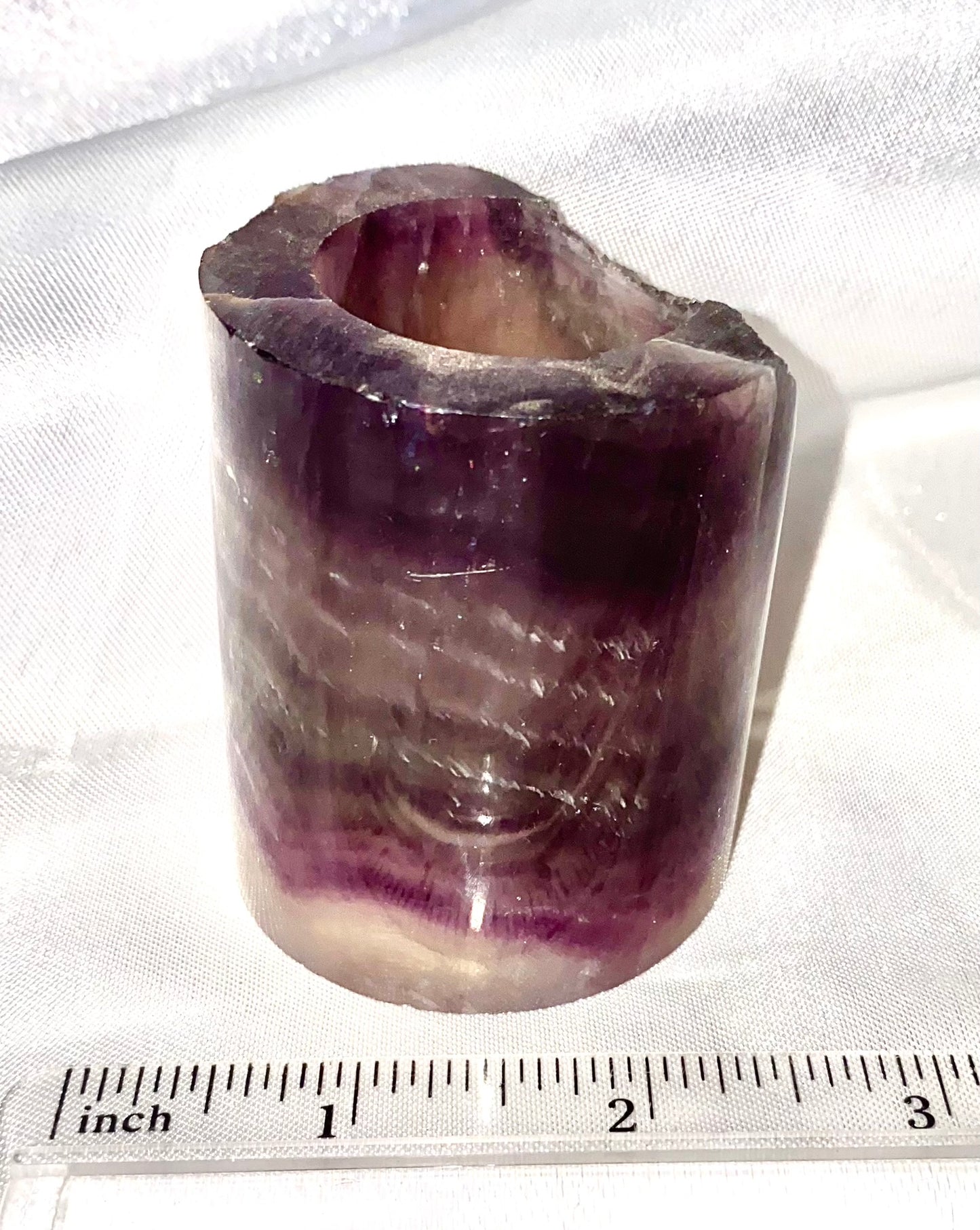 Fluorite Hollow Column, for tea light or light stand