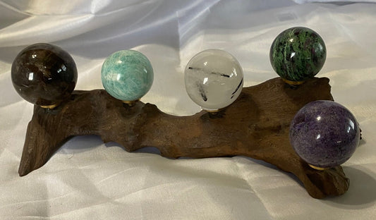 Driftwood Sphere Holder/Stand  (holds 5 spheres)