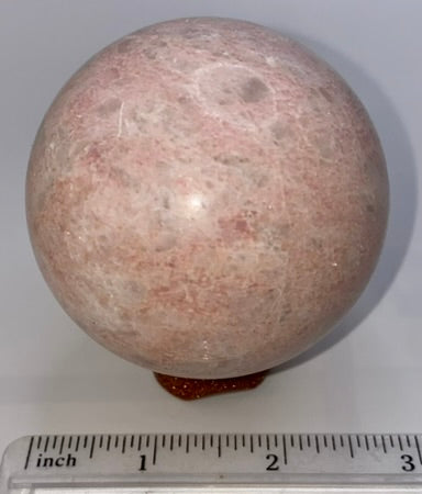 Pink Jade Sphere s1 - polished stone sculpture