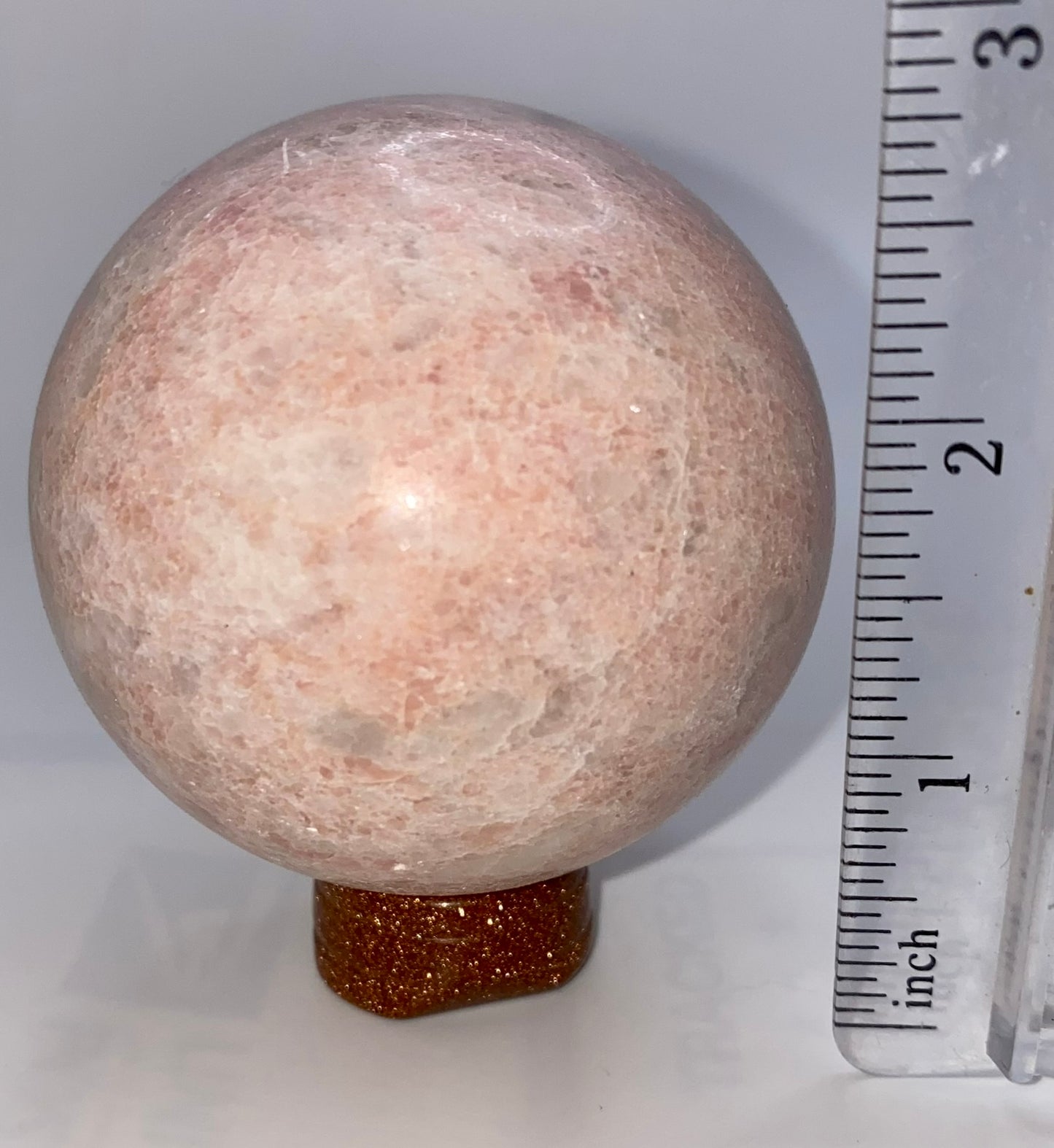 Pink Jade Sphere s1 - polished stone sculpture