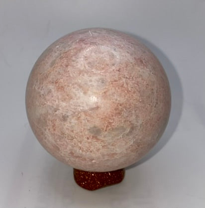 Pink Jade Sphere s1 - polished stone sculpture