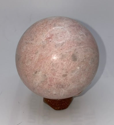 Pink Jade Sphere s1 - polished stone sculpture