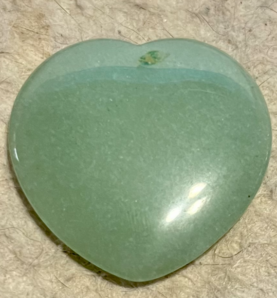 Set of 5 Worry-Stone Hearts of various gemstones - polished stone sculpture