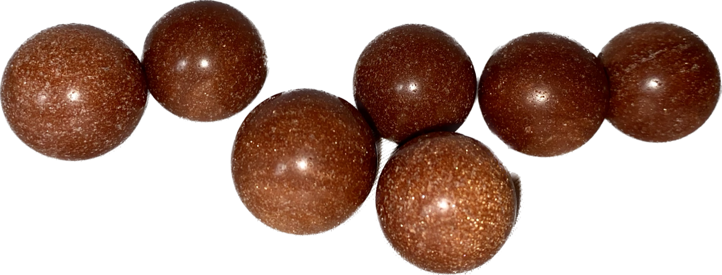 Brown Orange Sandstone (AKA Goldstone) Sphere - polished stone sculpture