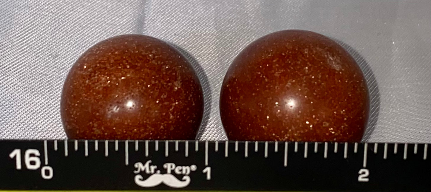 Brown Orange Sandstone (AKA Goldstone) Sphere - polished stone sculpture