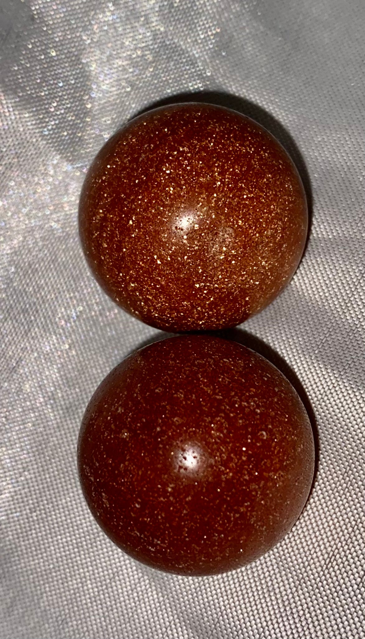 Brown Orange Sandstone (AKA Goldstone) Sphere - polished stone sculpture