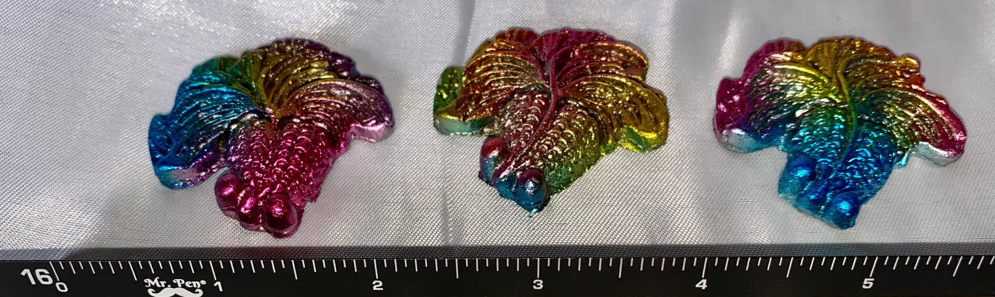 Bismuth Fancy Koi (Goldfish) Figurine - shiny multicolored stone metal sculpture