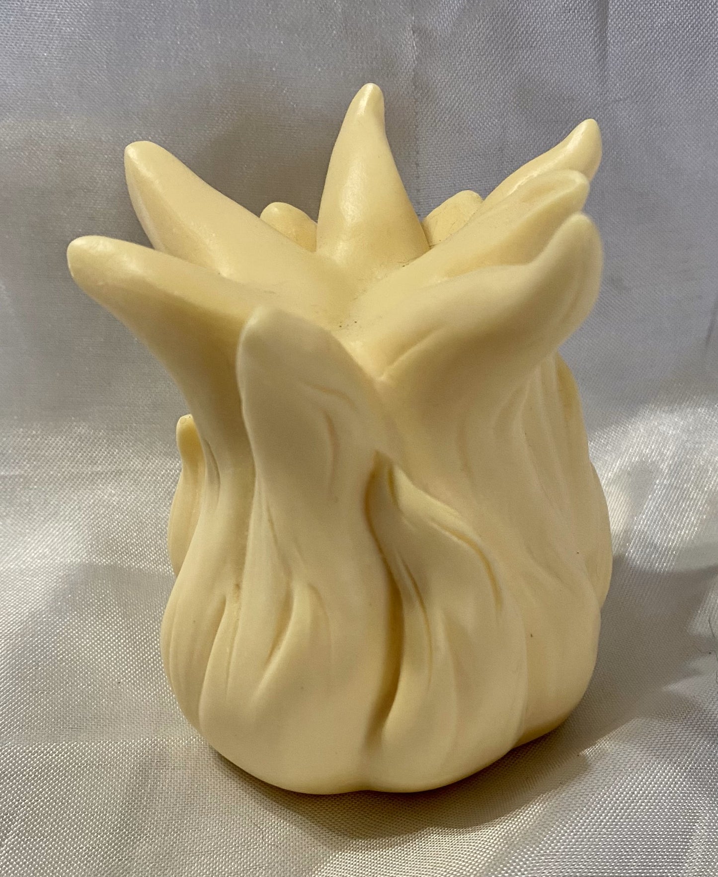 Larger 9-Tailed Fox Statue, Tagua Fruit (AKA Palm FruitIvory) - polished cream-colored sculpture