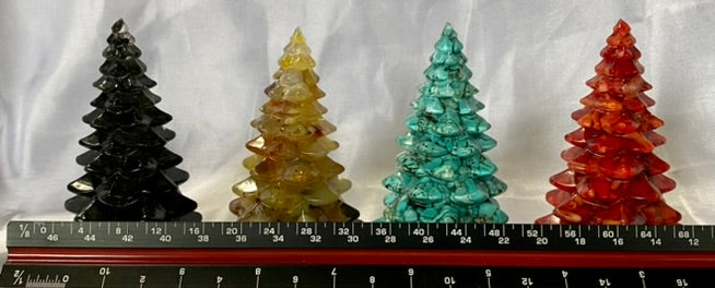 Stone-Chip-Filled Resin Christmas Tree Statue Figurine