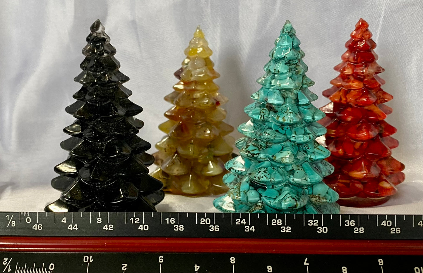 Stone-Chip-Filled Resin Christmas Tree Statue Figurine