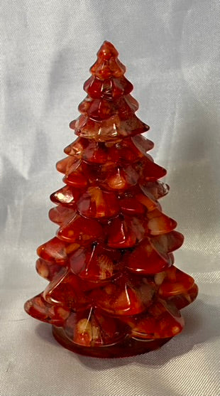 Stone-Chip-Filled Resin Christmas Tree Statue Figurine