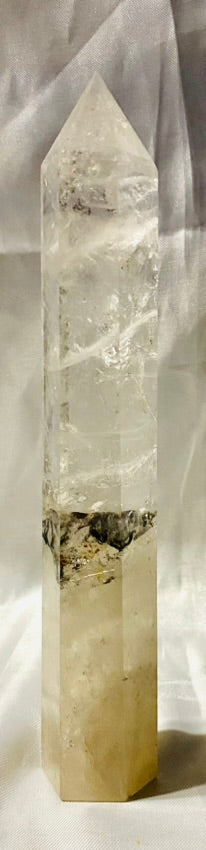 Garden Quartz Tower - Clear Lodolite Quartz Polished sculpture