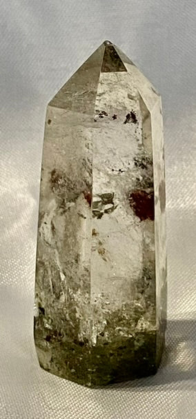 Garden Quartz Point t1,2 - polished clear Lodolite stone sculpture