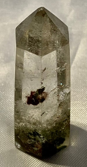 Garden Quartz Point t1,2 - polished clear Lodolite stone sculpture