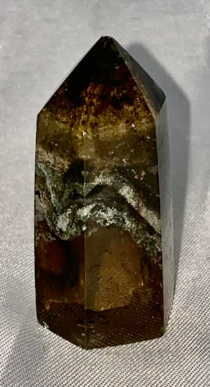 Garden Quartz Point t1,2 - polished clear Lodolite stone sculpture