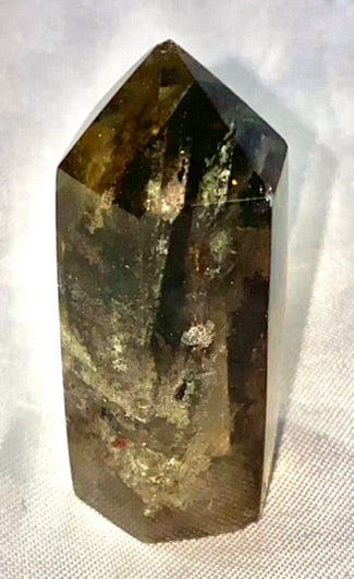 Garden Quartz Point t1,2 - polished clear Lodolite stone sculpture