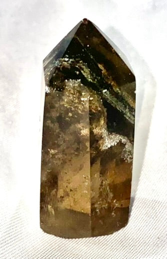 Garden Quartz Point t1,2 - polished clear Lodolite stone sculpture