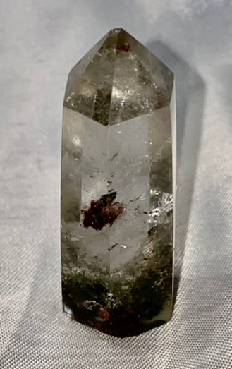 Garden Quartz Point t1,2 - polished clear Lodolite stone sculpture