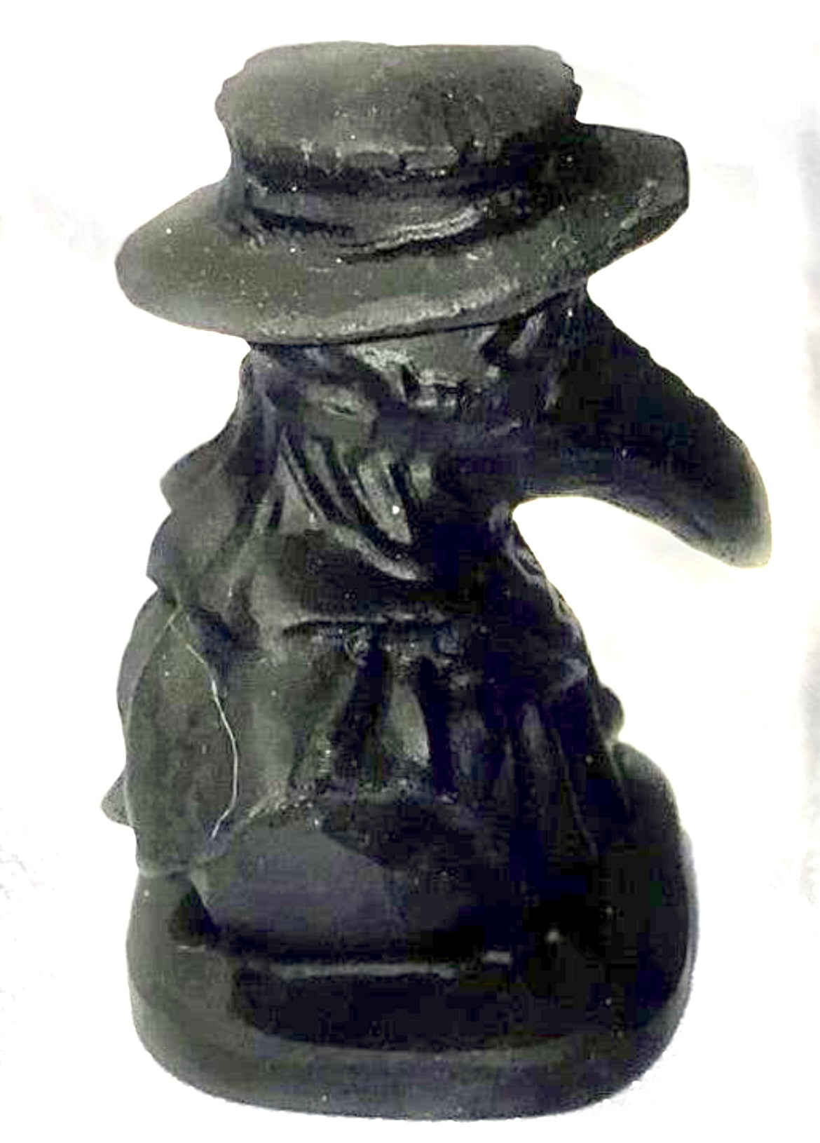 Obsidian Plague Doctor Figurine with base