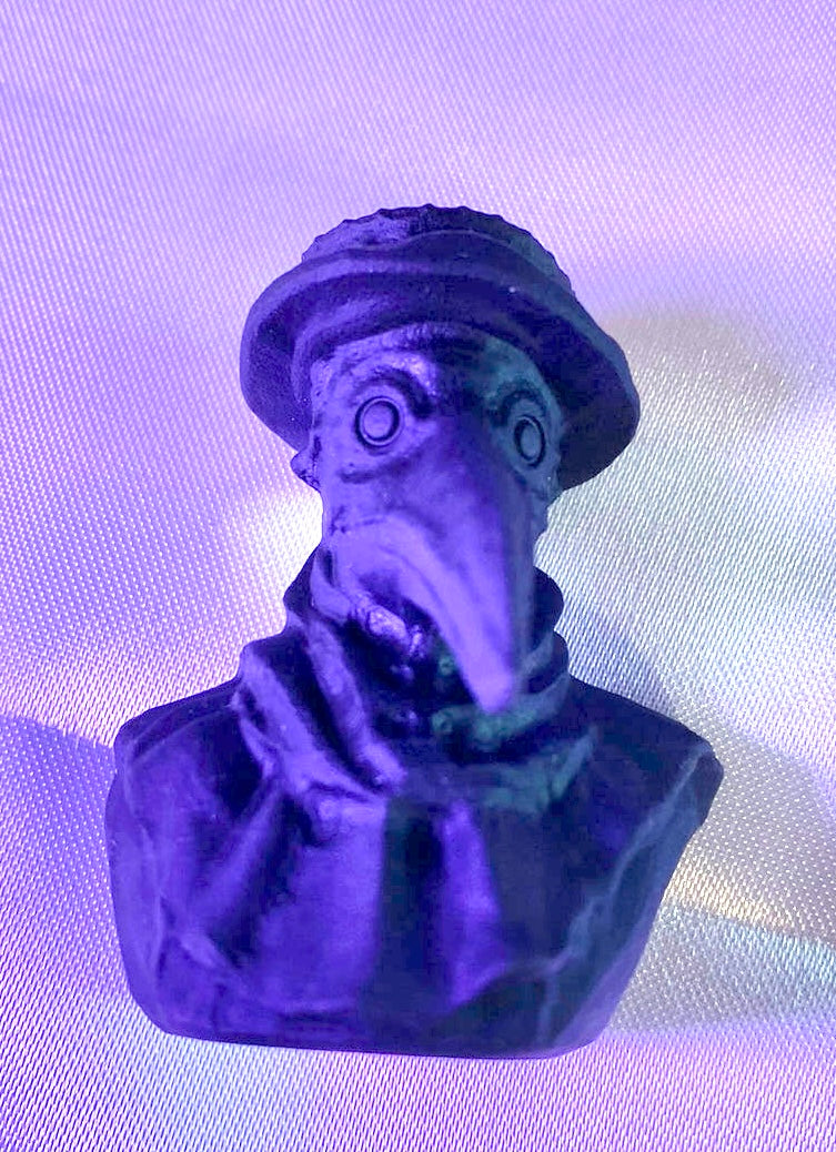 Obsidian Plague Doctor figurine