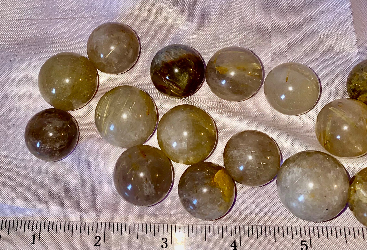 Small Quartz Spheres with Incredible Inclusions xx - Rutile, Tourmaline, Red Healer, Flash in clear and smoky quartz polished crystal sculptures