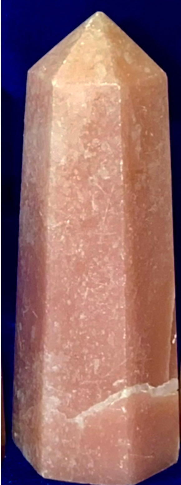 Pink Opal Point 1-6s - polished pink white stone mini-tower sculpture