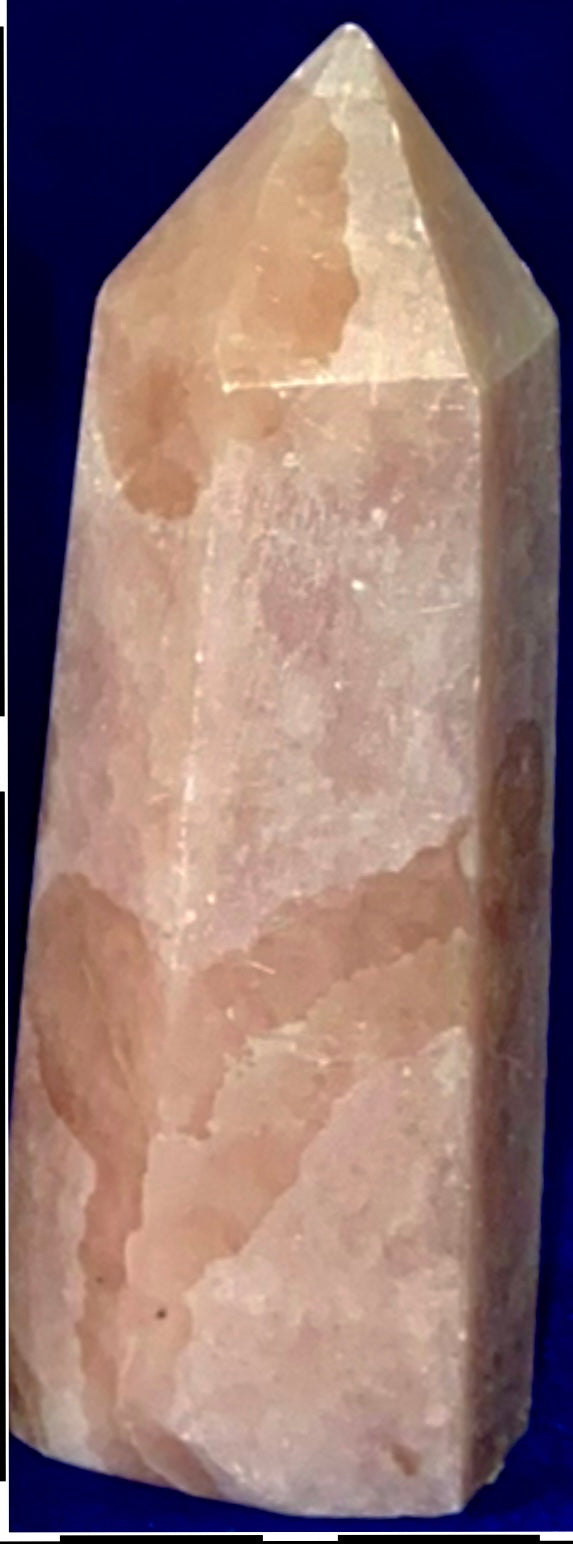 Pink Opal Point 1-6s - polished pink white stone mini-tower sculpture