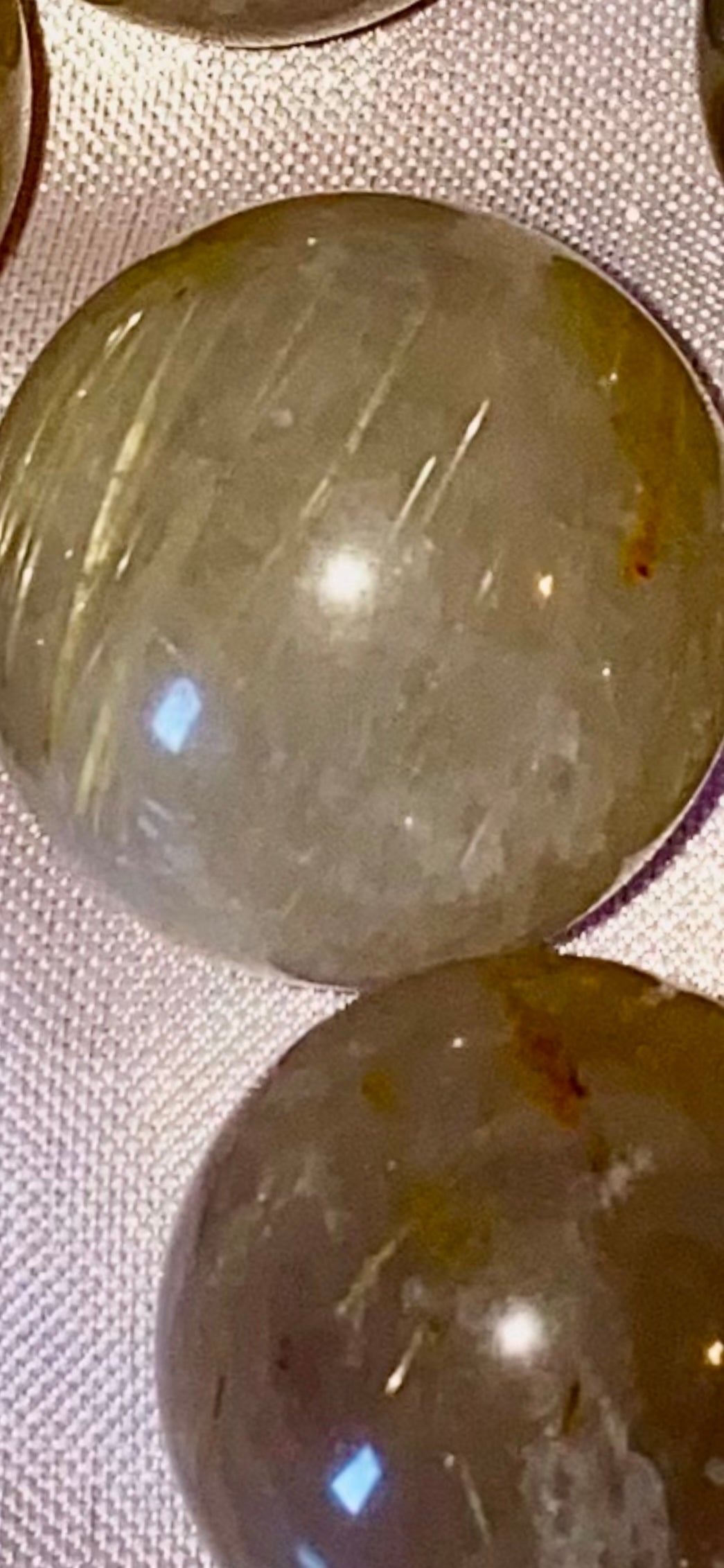 Rutilated Quartz Spheres tl - golden threads in clear quartz polished crystal sculptures