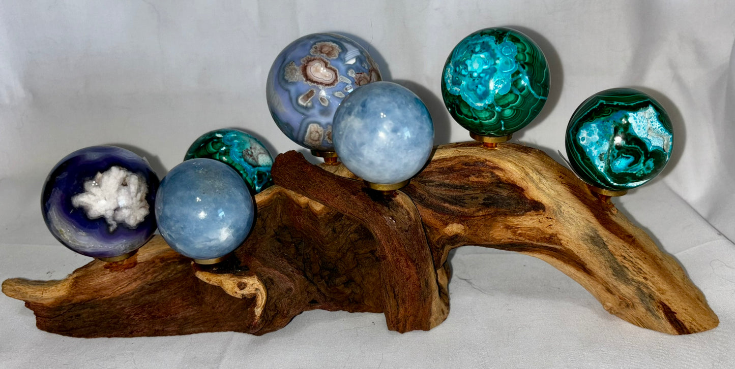 Driftwood Sphere Holder/Stand 9M (holds 7 spheres)