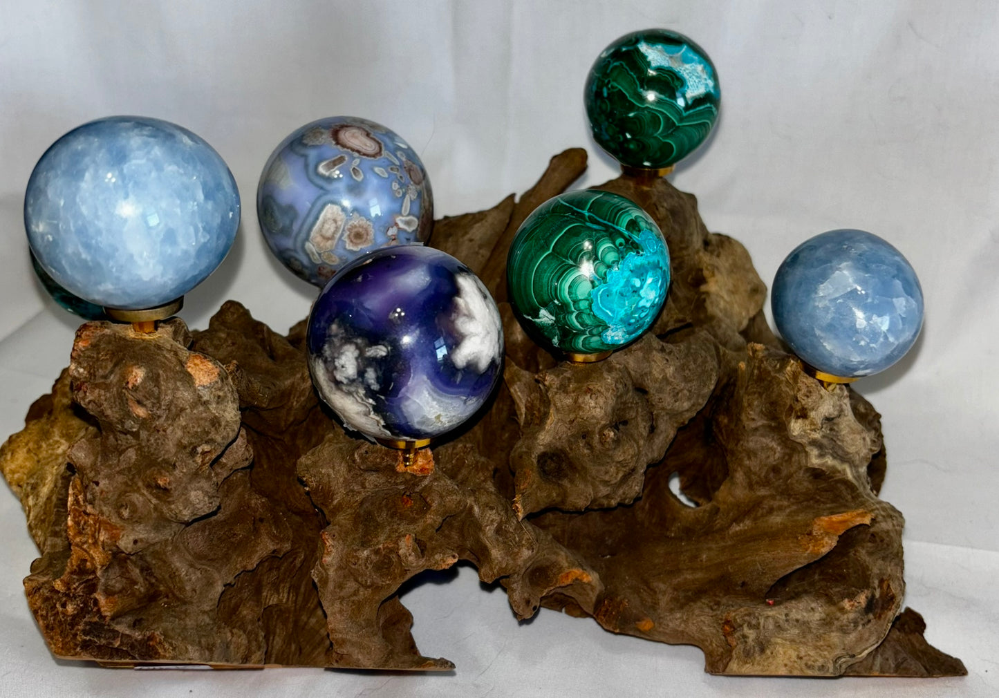 Driftwood Sphere Holder/Stand 12L (holds 7 spheres)