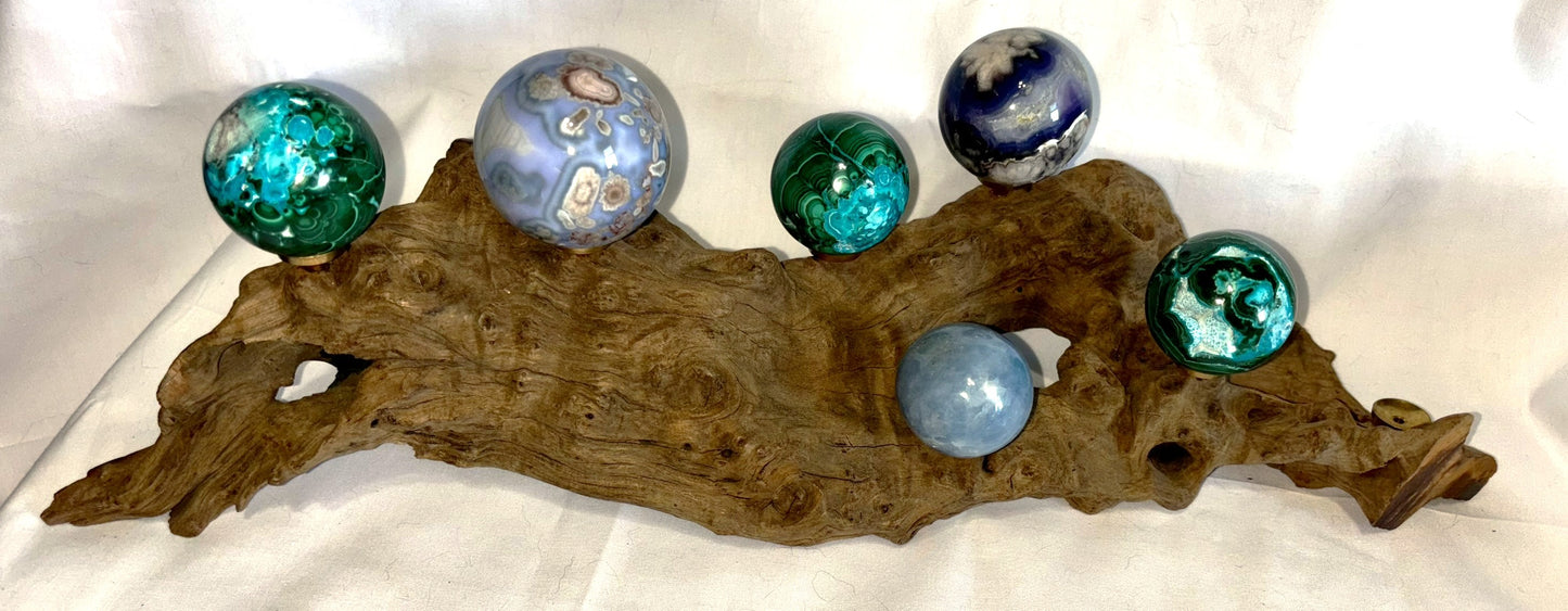 Driftwood Sphere Holder/Stand 3L (holds 7 spheres)