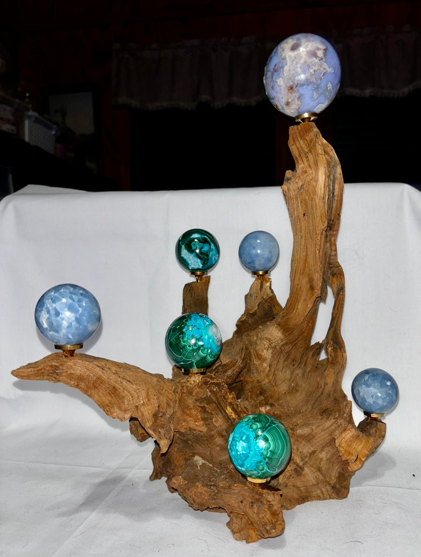 Driftwood Sphere Holder/Stand 11L (holds 7 spheres)