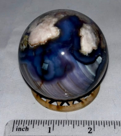 Blue Flower Agate Sphere s3