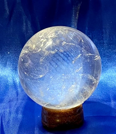 Clear Quartz Sphere s2,3 - polished clear white stone sculpture