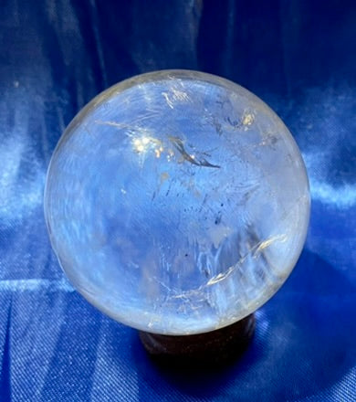 Clear Quartz Sphere s2,3 - polished clear white stone sculpture